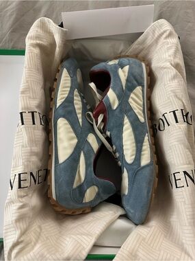 Bottega Veneta Women’s Orbit Flash Sneakers Blue & White US 9